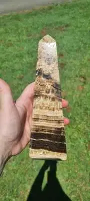 Chocolate Calcite crystal Tower, beautiful banding