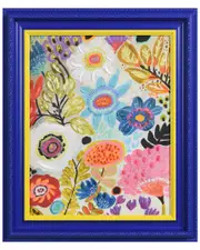 Empire Art Direct "Floral Symphony" Hand-Painted Embellished Canvas Wall Art with Baroque Frame