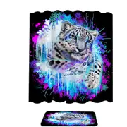 Animals Art Snow Leopard Spirit Shower Curtain