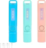 3 Pack Rechargeable Flashlights USB C Mini LED Flashlights for Kids, Camping Lantern Combo Flashlight, Ultralight Zoomable Flashlights for Boys Girls Gift Camping Hiking Night Reading (3 Pack)