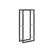 Firewood Rack Black Steel