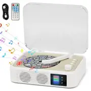 CD Player Portable Bluetooth LED Desktop Retro CD Players for Home with Speak...