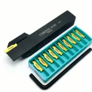 TTER2020-3T20 3mm Width 20mm External Grooving Tool Holder + 10Pcs TDC3 TT9080
