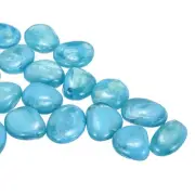 Ceramics Beads, Flat Ceramics Lake Blue Iridescent 1.18 to 1.57 Inch Pebbles