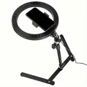 Dimmable LED Ring Fill Light with Adjustable Desktop Overhead Tripod Stand for YouTube Video, Photography, Selfie, Vlog, Make-up, Live Streaming - ...
