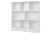 Costway 100x24x104CM 3-Tier Storage Bookshelf Open Display Shelf Book Cabinet Cubes/Anti-Scratching Organizer Home Office Furniture White