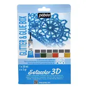 Pebeo Setacolor Fabric Paint Set 3D Glue And Glitter Powder Creative Art