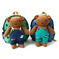 在飛比找蝦皮購物優惠-韓國Winghouse吊帶小熊娃娃防走失兒童背包-藍星星