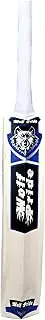 WOLF PRIDE Blue Poplar Willow Cricket Bat (.900g) & White Grip with Anti Scuff Sheet, Toe, and Cover
