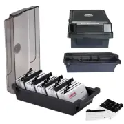Business Card Holder File Name Card Organizer Box with Dividers Index TaDO