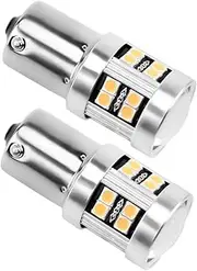 P21W 1156 BA15S LED Bulbs - 2 Pack 6000K White Super Bright 6W LED Reverse Light Bulb for Brake, Turn Signal, Tail, DRL, and Backup Lights - 12V-24V DC10-30V Auto Backup Rear Fog Lamp Position