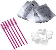 FRCOLOR Professional Beauty Kit 100 Pairs Eye Shadow Pads Lash Brush Glue Holder for Eyelash Extensions