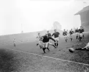 Scotland's Ian Mclauchlan Kicks The Ball Along The Touchline 1969 RUGBY PHOTO