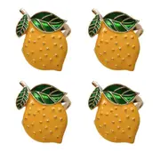4x Urban Lemon Napkin Ring Holder Kitchen Table Organiser Home Decor Yellow