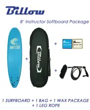 Billow INSTRUCTOR 8' Soft Surfboard Package Deal, Softboard + Bag + Wax + Fins