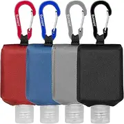 Hand Sanitizer Bottle Case Holder, Jollsung Travel Size Empty Bottle Refillable Containers for Soap, Lotion, and Liquids - 60ML/2 oz Flip Cap Reusable Bottles with Carabiner Carriers, Multicolor, 60ml