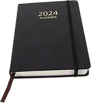 DIYEAH Yearly Planning Notebook Daily Agenda Notepad for Organizing Tasks Goals present for Friends Family Students Elastic Cover Design