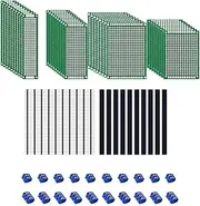 60 Pcs PCB Breadboard Circuit Board Prototype Set with Screw Terminal Blocks 2/3 pins Male/Female Header Kit Universal Set Compatible with Arduino