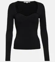 [Veronica Beard] Veronica Beard Gladys sweetheart-neck sweater AU 14 black
