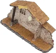Christmas Manger Shed Statue, Resin Material Odorless Nativity Scene Exquisite Workmanship Durable for Holiday