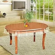 Clear Table Protector Thick Transparent Plastic Tablecloth Waterproof and Oil-Proof Perfect for Oval Dinner Table and Writing Desk – 5472 Inch