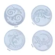 Pack of 4 Craft Moulds Resin Mat Moulds Cup Pad Molds Shape Cup Mats Mold