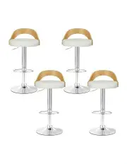 [Artiss] 4x Adjustable Bar Stools in White