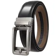 Belt for Men Automatic Genuine Leather Belt Men Leather Ratchet Adjustable Real