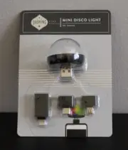 Mini Disco Light usb connector, micro-usb connector, usb-c connector