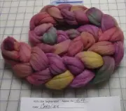 Targhee Wool Combed Top Roving Spinning Handpainted Dyed Felt USA NWT Caroline