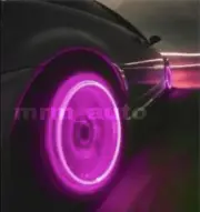 LED Pink Light 2X NON FLASH Tire Wheel Valve Stem Cap Motorcycle Car Bike