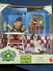 CABBAGE PATCH KIDS COLLECTIBLE FEEDING PLAYSET GIRL BLONDE . Box Damaged