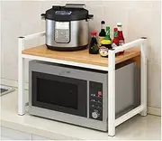 Microwave Stand Microwave Oven Rack Wood Microwave Oven Rack Steel Frame Kitchen Bakers Rack Storage Shelf Microwave Stand 2 Tier Kitchen Storage Rack Microwave Rack Microwave Oven Stand (Color : B-w