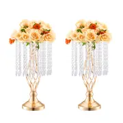 20PCS 43cm/16.9” Tall Crystal Wedding Flower Stand Vase for Party Decor