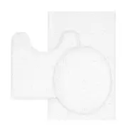 Chenille Bath Mat 3 Piece Bathroom Rugs Set, 20x20 Inchs U-Shape Contoured To...