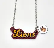 AFL Brisbane Lions Script Necklace