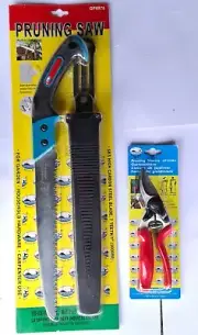 PRUNING SHEARS/SECATUERS & HAND SAW SET (30cm blade) – HIGH CARBON STEEL