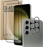 2 Pack Screen Protector for Samsung Galaxy S24 Plus 5G + 2 Pack Camera Lens Protector,9H Hardness Tempered Glass,HD Clear,Bubble Free,Full Coverage