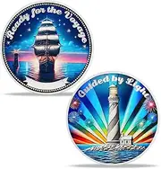 Graduation Sail Lighthouse Inspirational Challenge Coin Motivational Keepsake for New Beginnings Gifts for Graduates