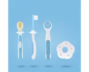4Pcs Set Baby Tongue Cleaner/Safety Guard+Scraper Newborn+Soft Bristle Toothbrush+Silicone Training Teeth Brush for Kids,Infants,Toddlers