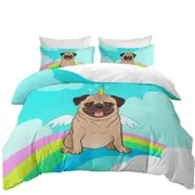 Cute Unicorn Pug Quilt Cover