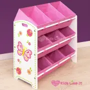 Girls PINK Wooden Butterfly Toy ORGANIZER SHELF