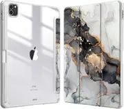 MCC iPad Air 5 10.9" 2022 Case Cover Clear Back Pencil Holder Apple Marble [Grey]