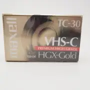 Maxell VHS-C HGX-Gold TC-30 Video Cassette Tape Premium High Grade New