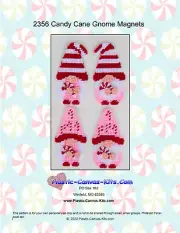Candy Cane Gnome Magnets- Plastic Canvas Pattern or Kit
