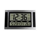 Digital Wall Clock LCD Number Time Temperature Calendar Alarm Table Desk6284