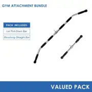 Pre Order Gym Attachment Bundle -Lat Pull-Down Bar & Revolving Straight Bar