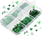 VICASKY 3 Boxes Nail Art Sequins Nail Stickers Silver Nail Charms for Shaped Nail Art Charms Nail Decals Nail Decor Manicure Supplies Manicure Decals Manicures Accessories Plastic Green