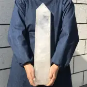 13.28LB Super Natural clear Quartz Tower white Crystal Obelisk Healing Stone