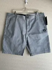 NWT Volcom Modern Fit Chino Shorts Men’s Size 38 Boardshorts Color Gray.